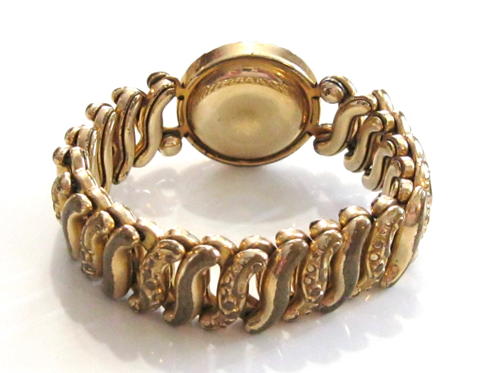 VINTAGE 1940'S WWII ERA SWEETHEART EXPANSION STRETCH BRACELET w RHINESTONES ACME