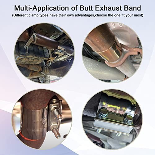 3 inch Exhaust Lap Joint Butt Clamp, Stainless Steel 3" Muffler Band 3 Inch