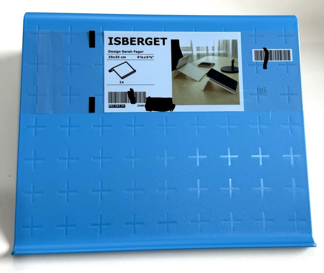 IKEA Isberget Blue Plastic Laptop iPad Tablet Stand Electronics 9 7/8" x 9 7/8"
