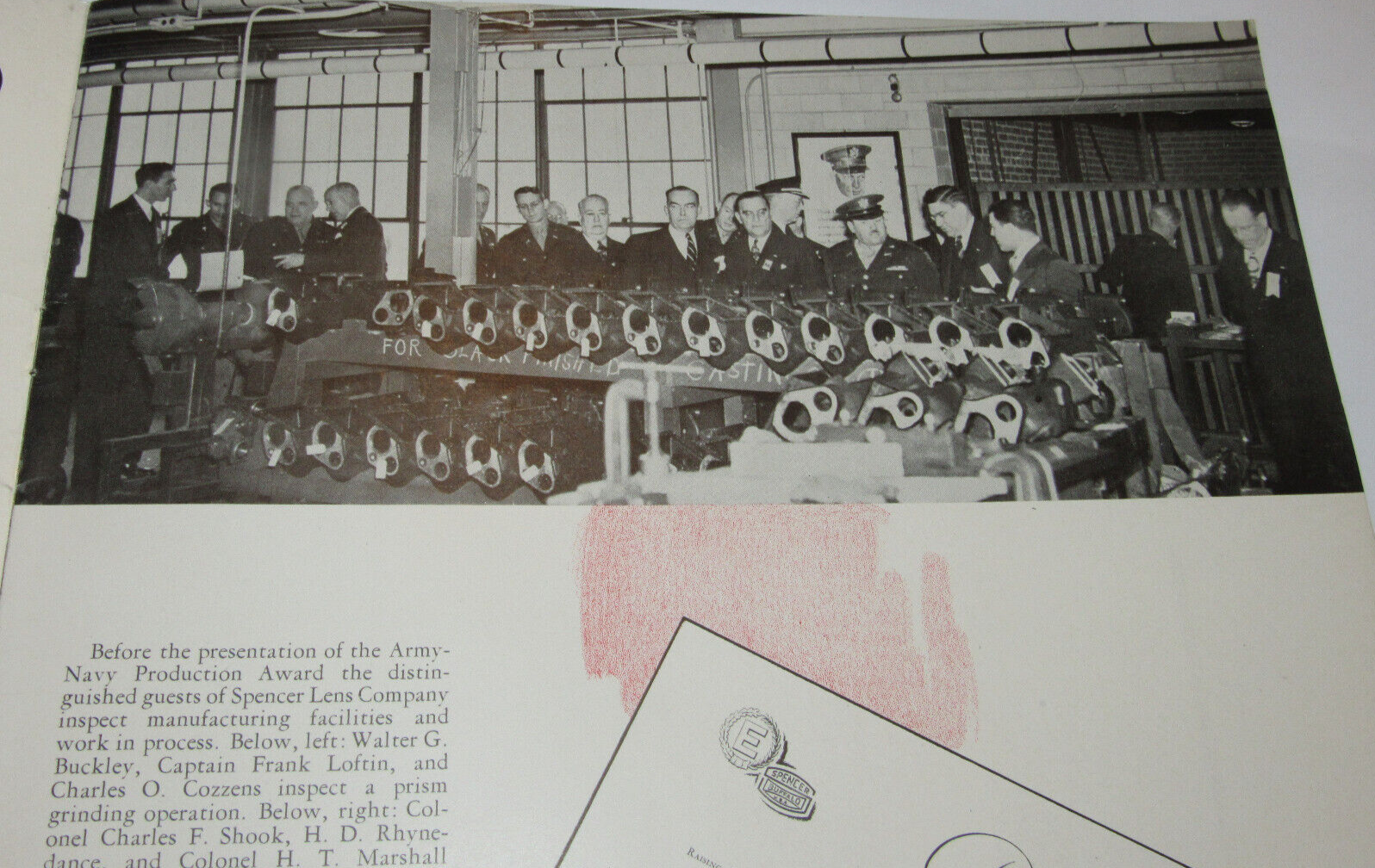 VTG 1943 WWII SPENCER LENS/AO SOUVENIR WAR EFFORT PROGRAM! PICTURES! BUFFALO, NY