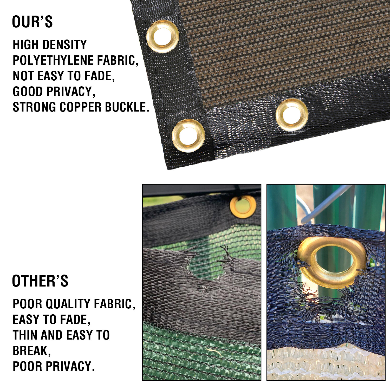 E&K Privacy Fence Screen Garden 4/5/6/8' Windscreen HDPE Fabric Mesh Shade Cover