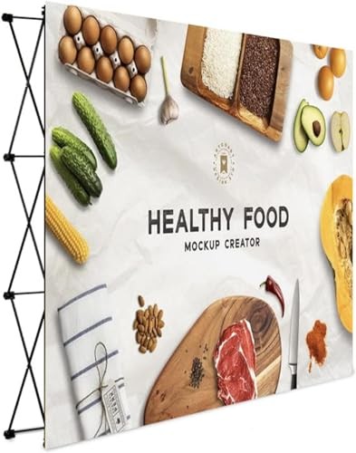 Portable Pop Up Display Stand, Tension Backdrop Booth Frame, Fabric Trade Show