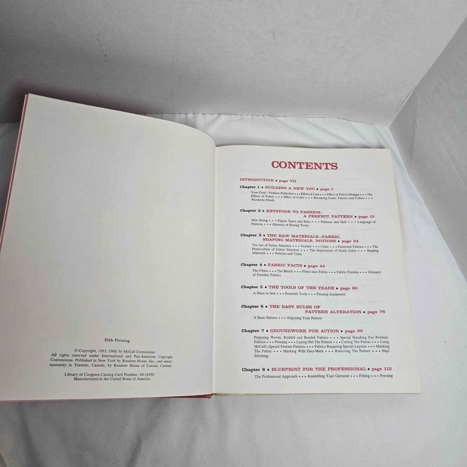 McCall's Sewing Book Random House Vintage Book 1968 5th Print VTG Illus DIY HCDJ