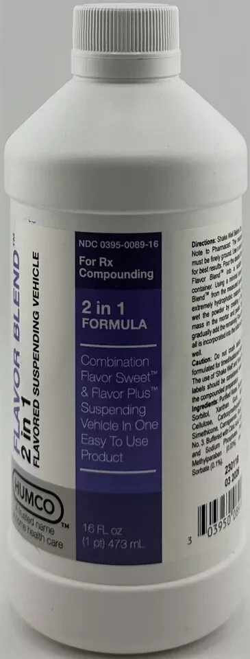 Humco FLAVOR BLEND 16 oz FLAVORED PLUS SUSPENDING VEHICLE (2 IN 1) EXP. 03/2026