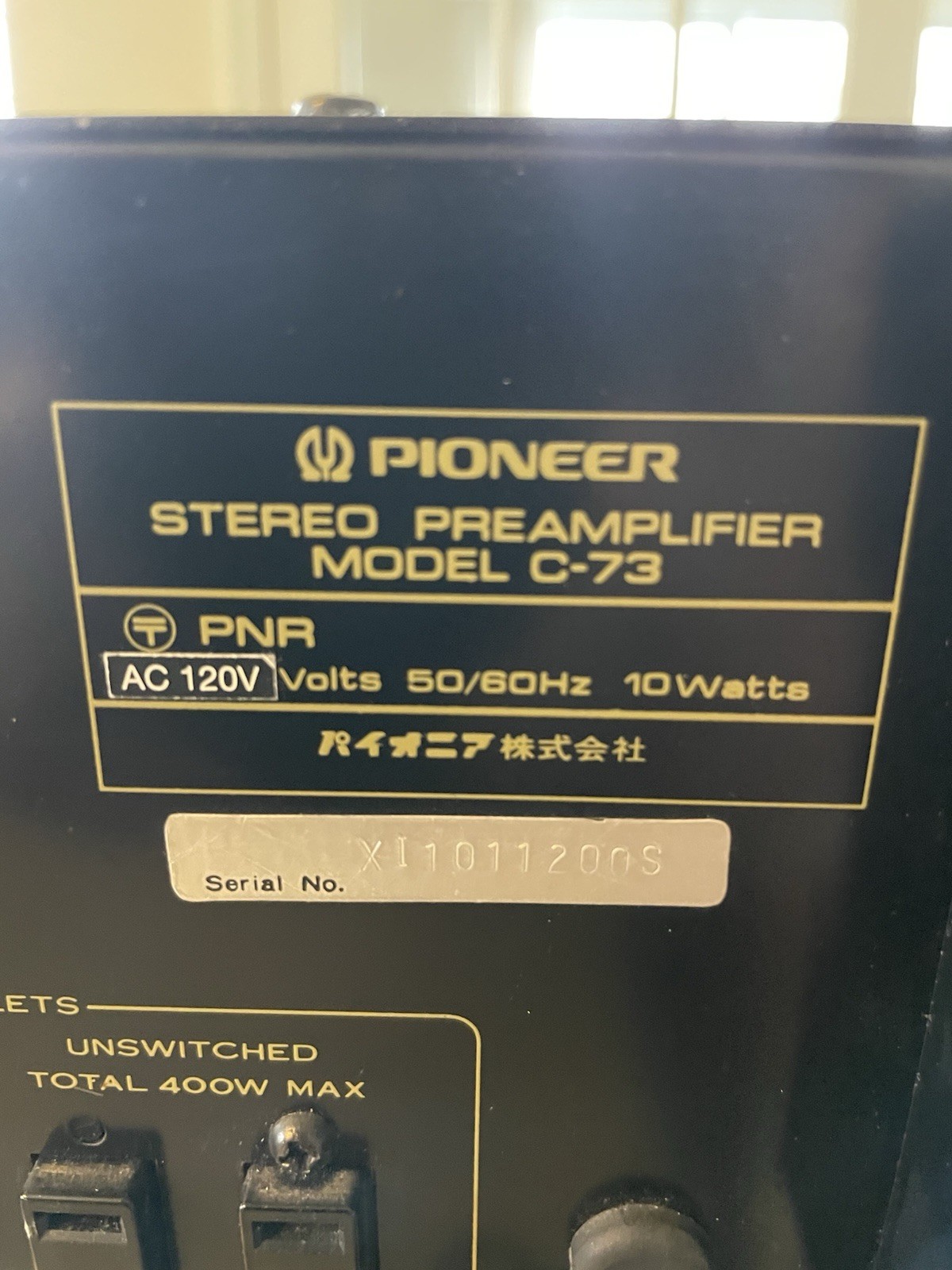 Pioneer C-73 Stereo Preamplifier Rare Spec-3