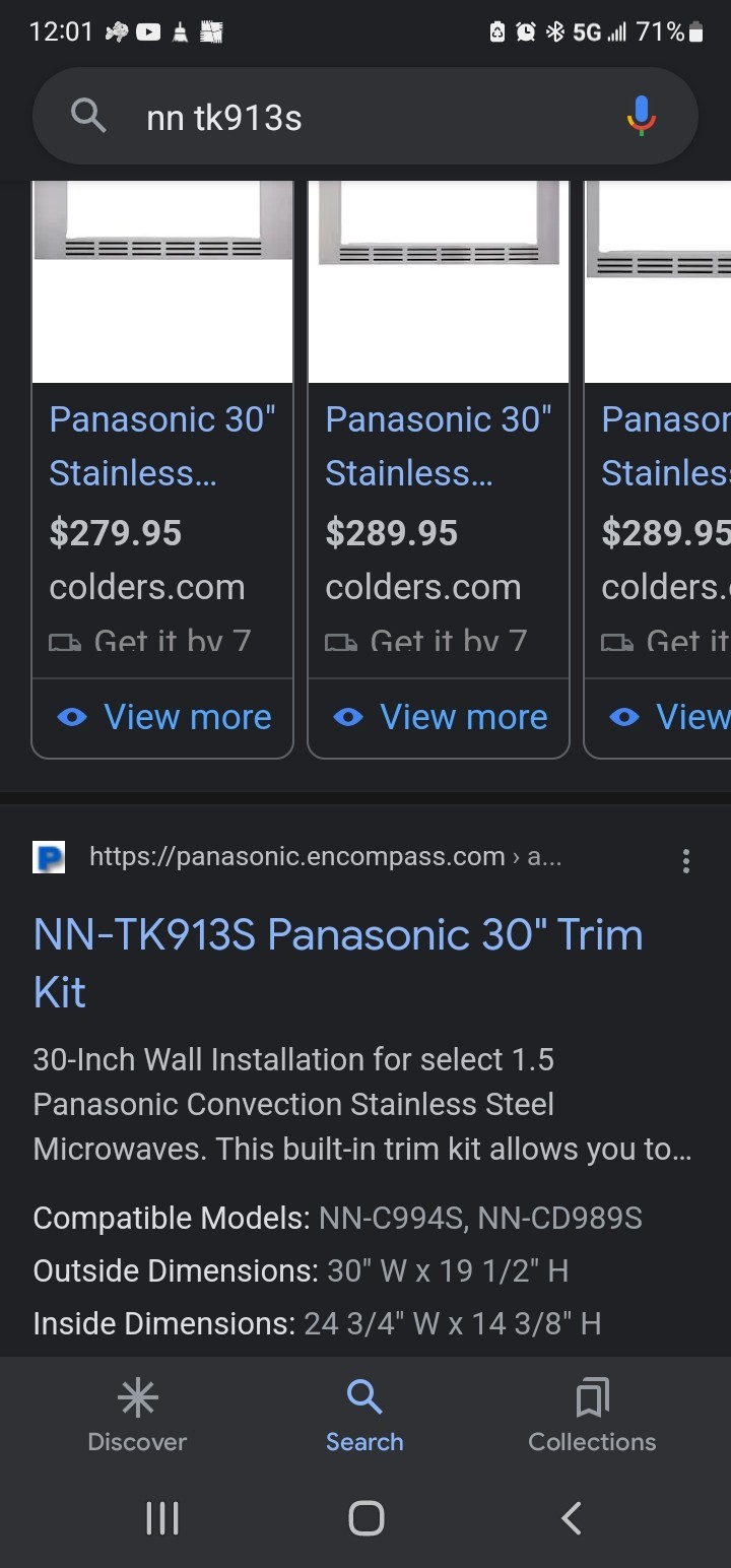 Panasonic NN-TK732SSAP Trim Kit For Microwave