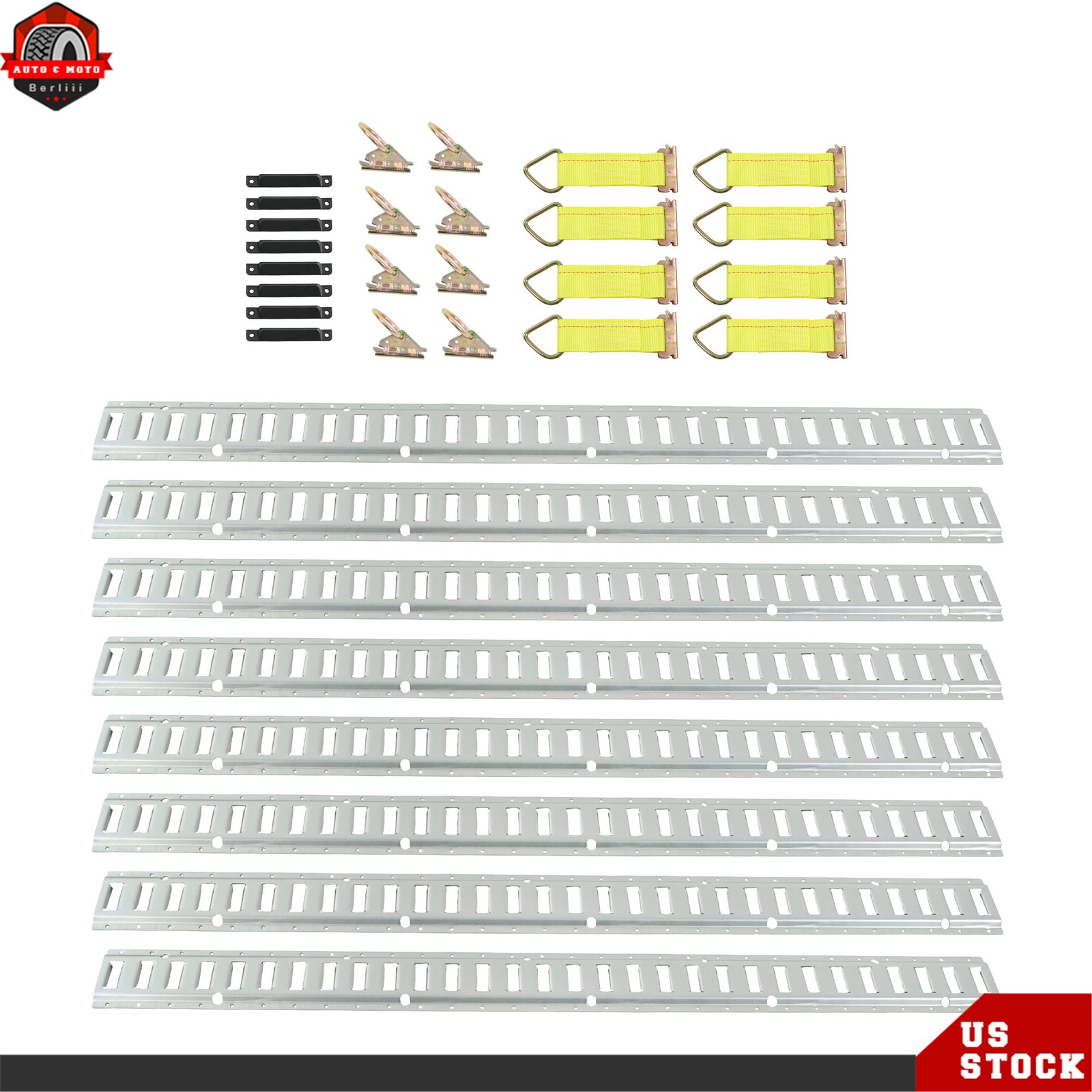 Fit For E Track Tie Down Rail Kit 5' E Track Rails Enclosed Cargo Trailer 34 PCS