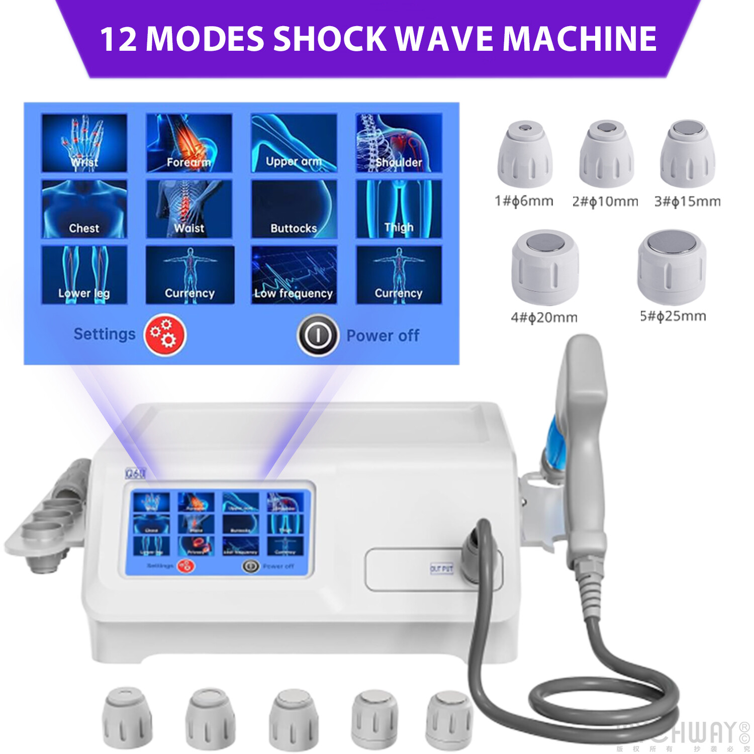 Kalecope Pneumatic ED Shockwave Therapy Machine Muscle Joint Pain Relief Massage