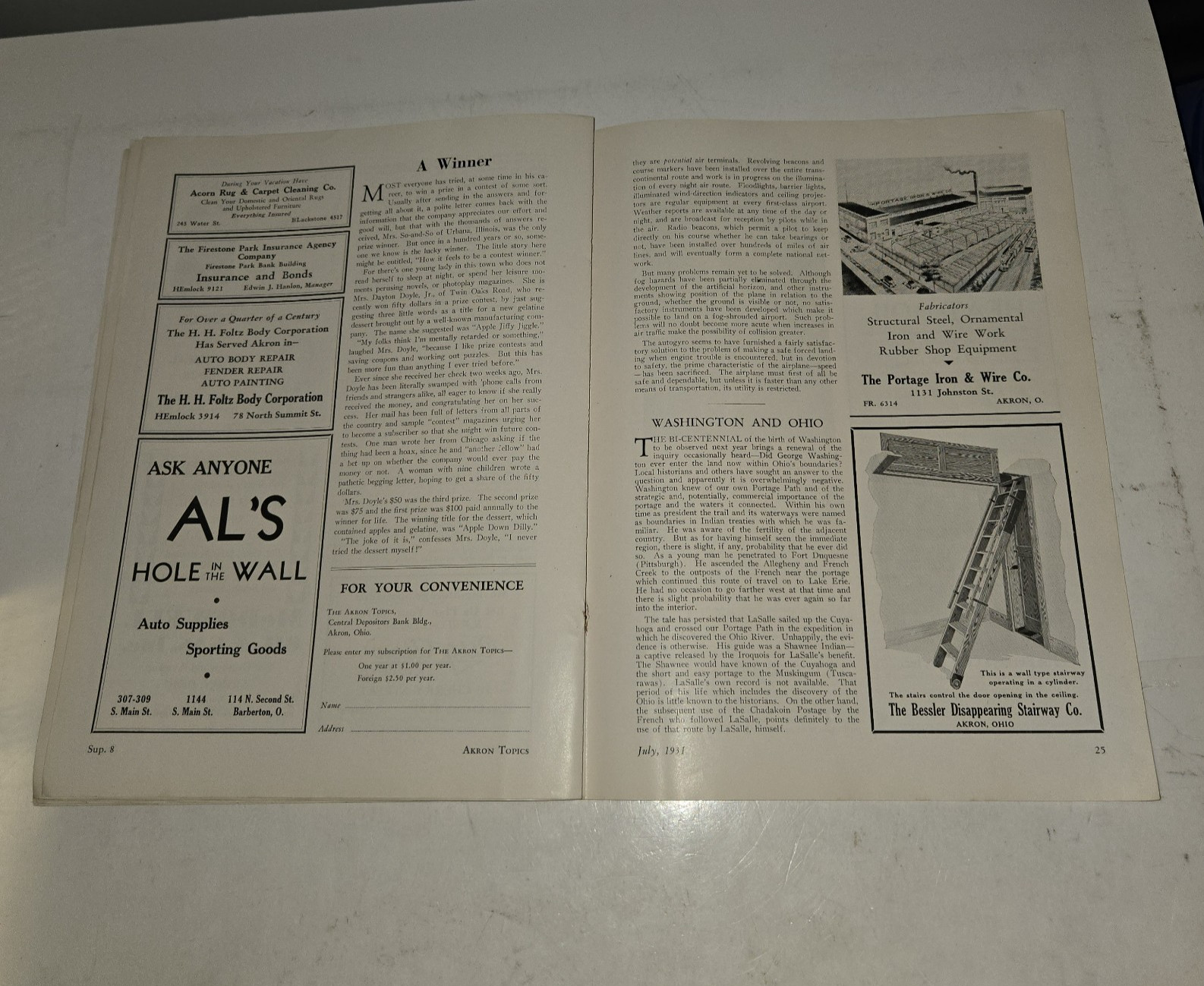 1931 Akron Topics ZRS-4 USS Akron Airship Magazine Rare Ohio Goodyear History
