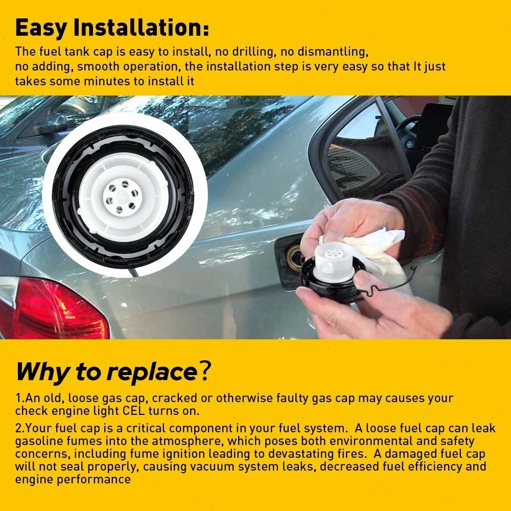 Fuel Tank Gas Cap 77300-33070, Replace 7730033070 Compatible with 4Runner Avalon