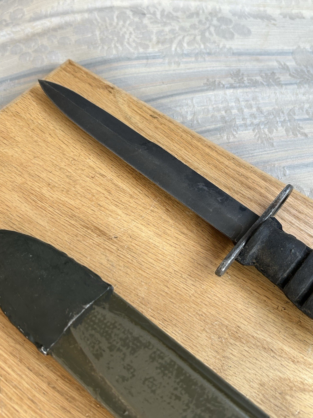 Rare WWII U.S. Army M1 Carbine Bayonet and M8A1 Scabbard, Excellent