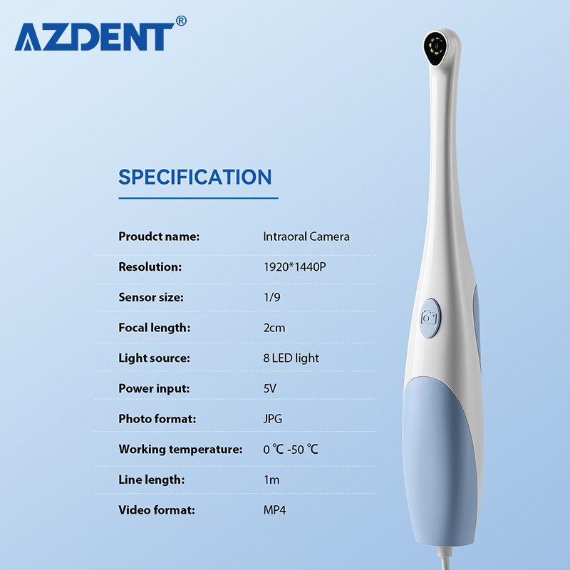 Dental HD USB Intraoral Camera Imaging Intra Oral Endoscope 8 LED 1440P