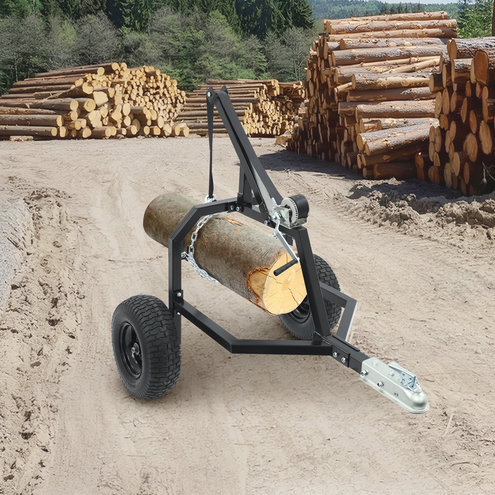 Heavy Log Skidder Logging Trailer Transporting Cart Trolley Log Skidding Cart