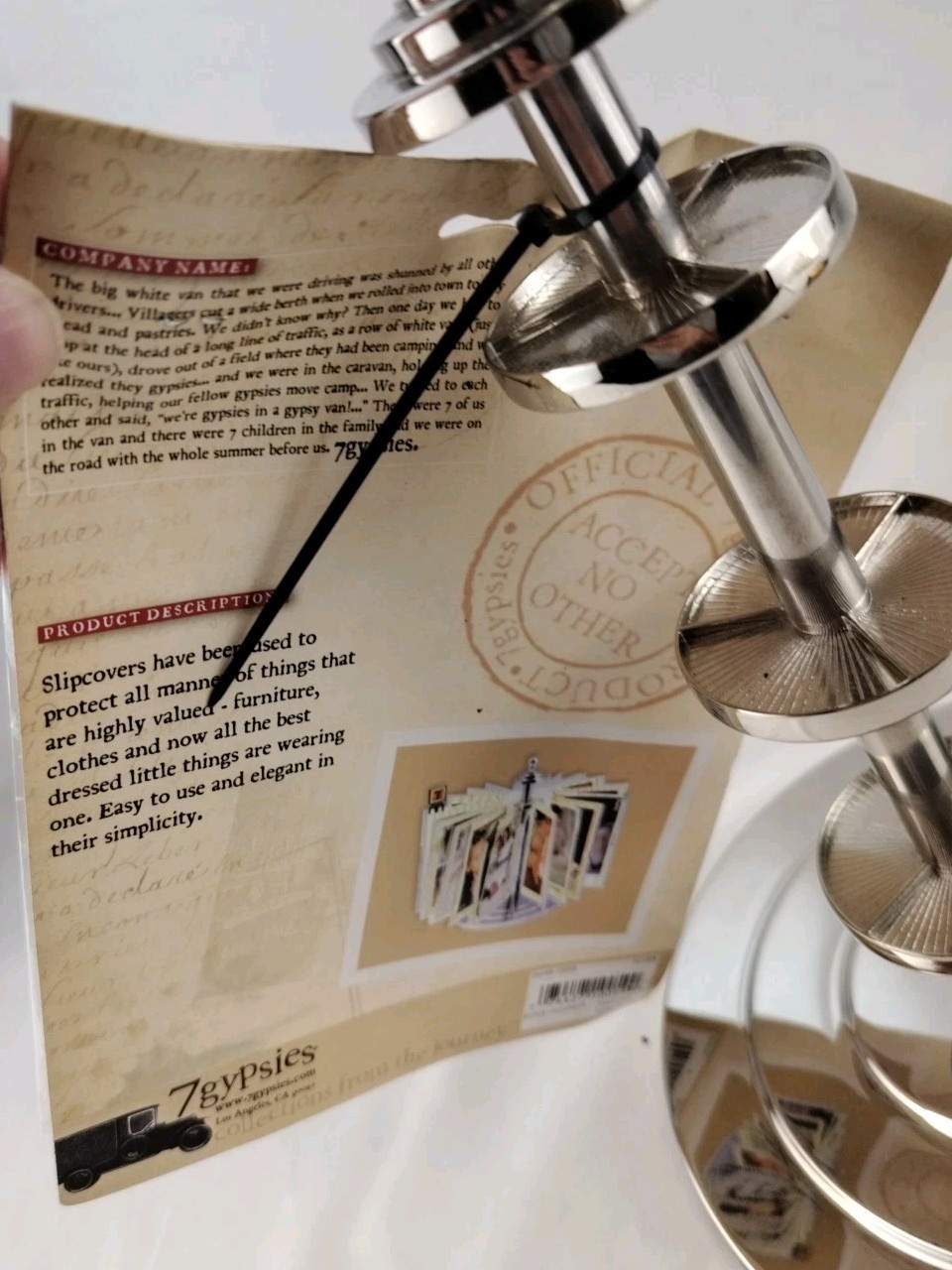 7 Gypsies ATC Artist Trading Card Holder Rotating 6.5" Silver Turnstile