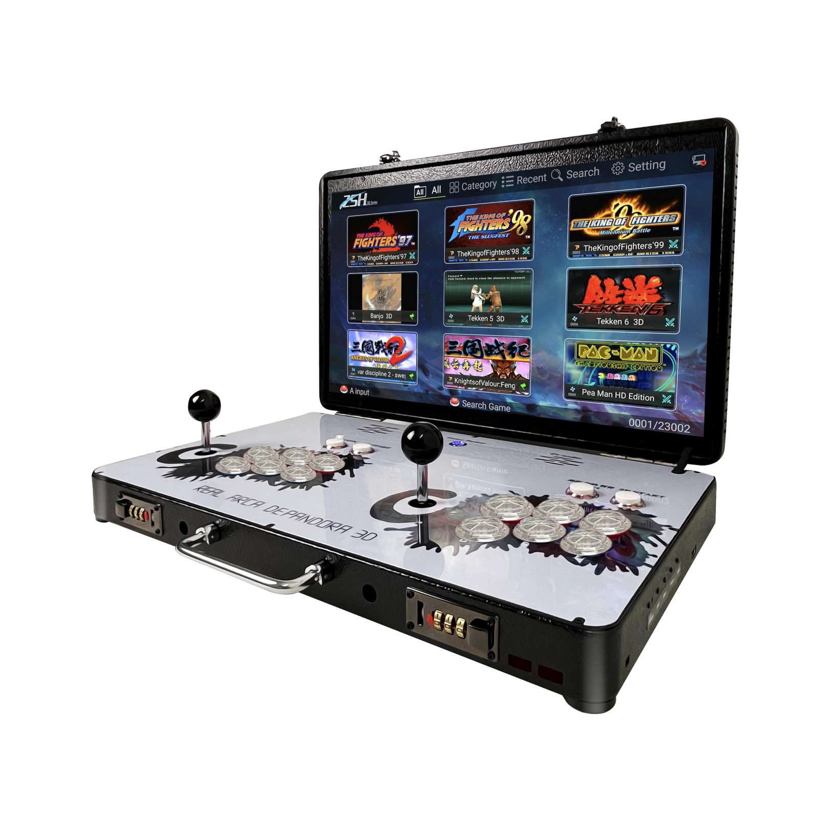 Portable 20000 in 1 Metal Box 3D Arcade Game Console, 22 inch Screen Retro El...