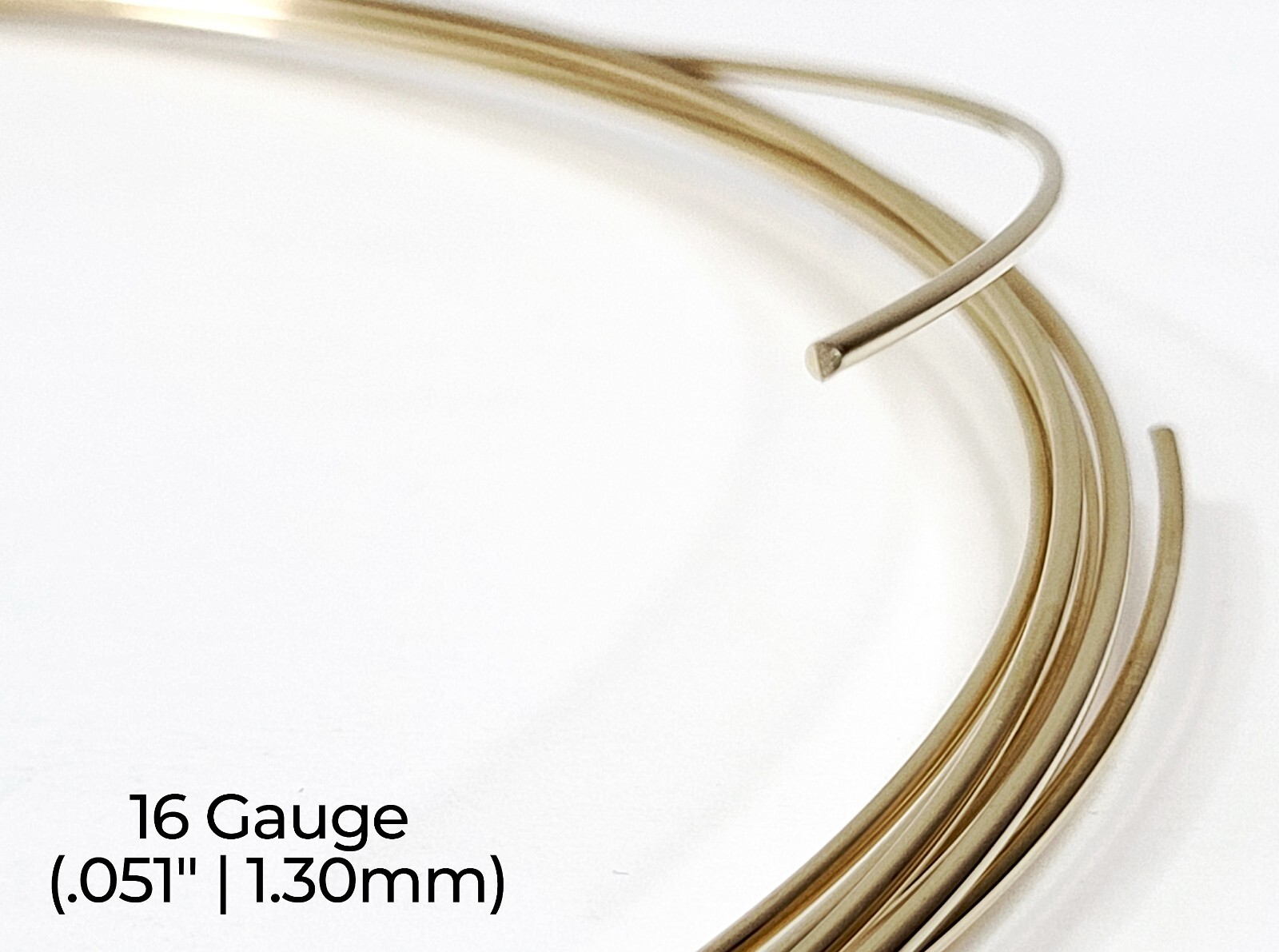 14/20 Yellow Gold-Filled Wire | Round | Half Hard | 10-30 Gauge | 1-10 ft | USA