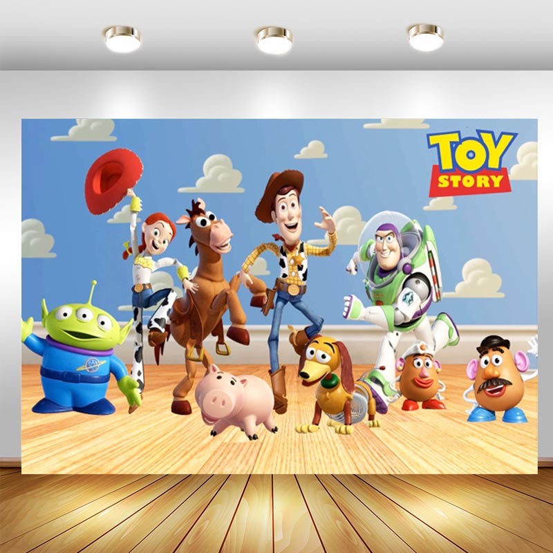 Toy Story Photography Backdrop Boys Birthday Party Photo Background Banner Decor
