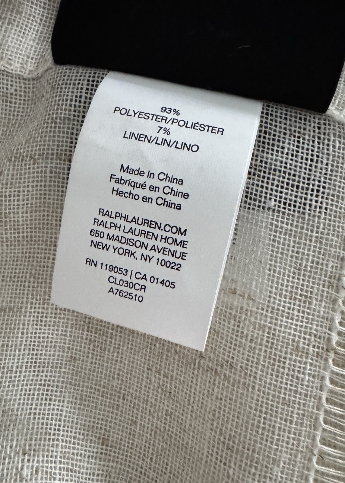 New Ralph Lauren Window Curtains 2 Panels Beige 54 x 96 Linen Hamilton Back Tab