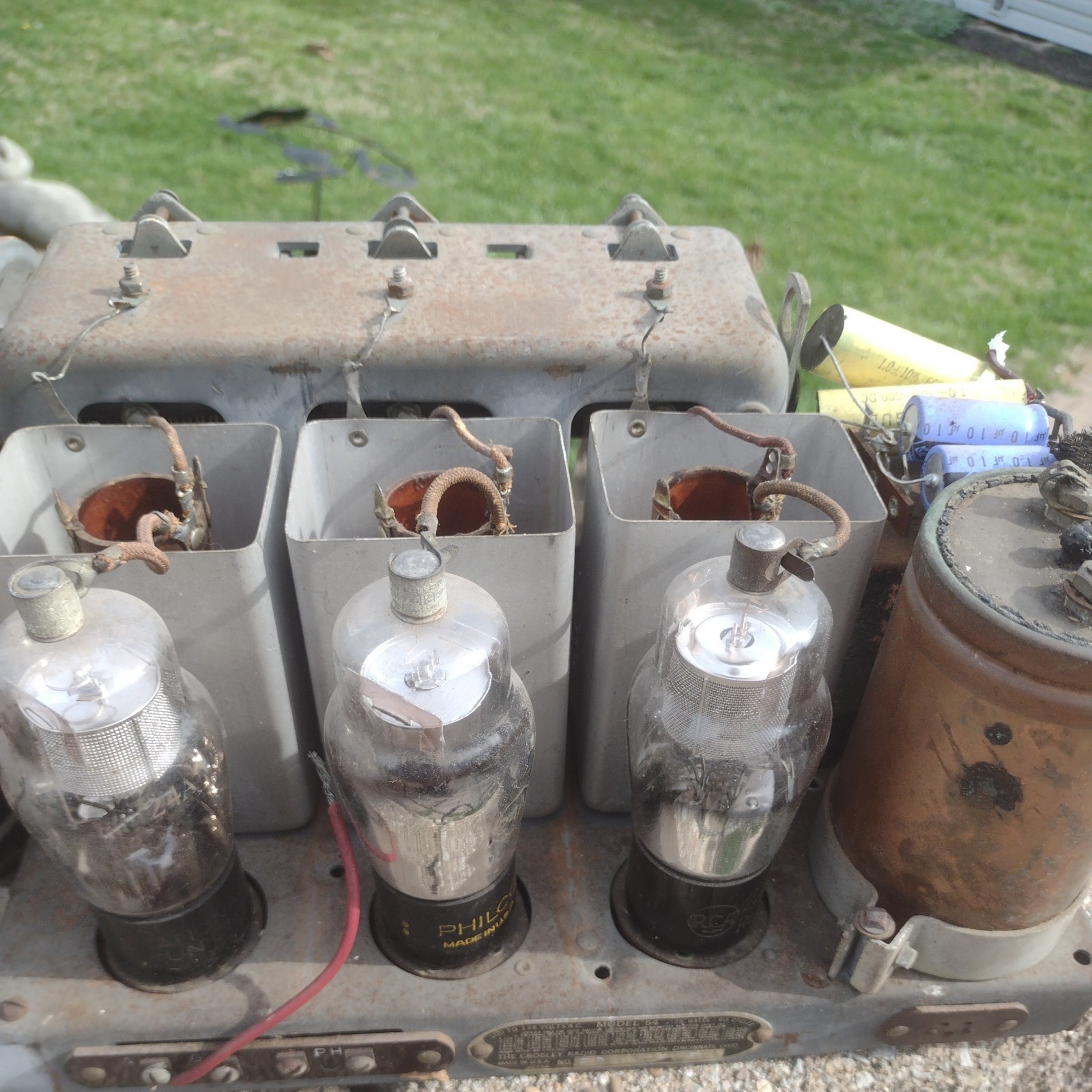 Antique 1931 Crosley Model 54 Cathedral Or Tombstone Radio Chassis. Parts Only