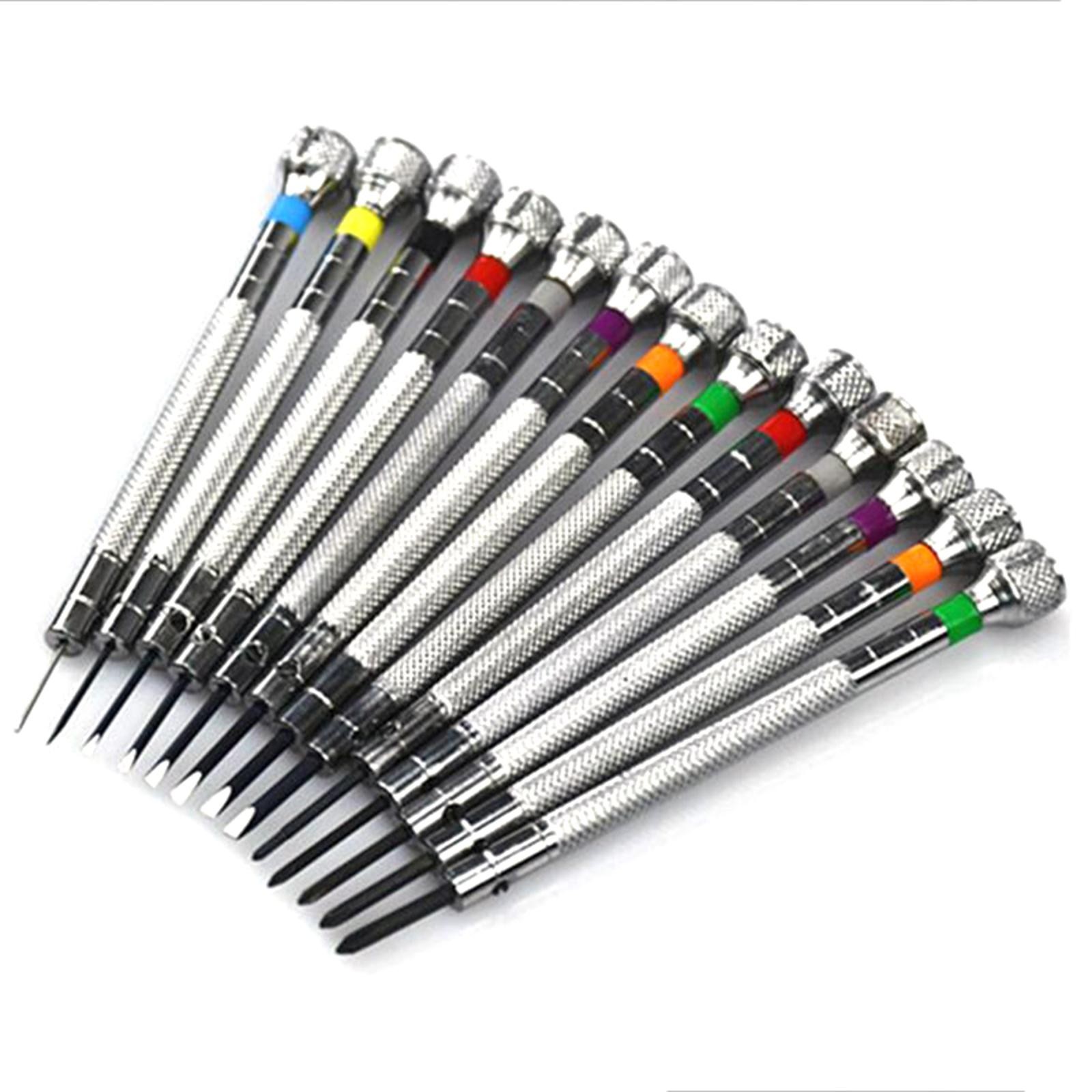 13Pack Metal 0.6-2.0mm 90mm Long Screwdrivers Repair Tools For Watchmakers Watch