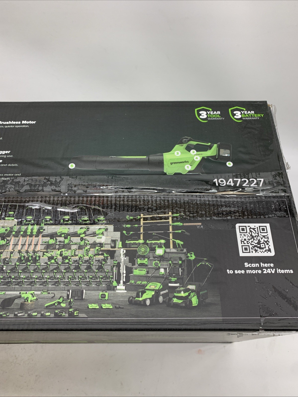 Greenworks 585 CFM Cordless Battery Leaf Blower Brushless Motor Lightweight