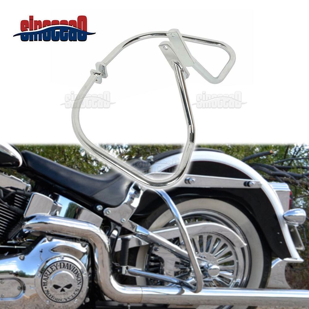 For Harley Softail Deluxe FLSTN Rear Softail Highway Saddlebag Guard Crash Bar
