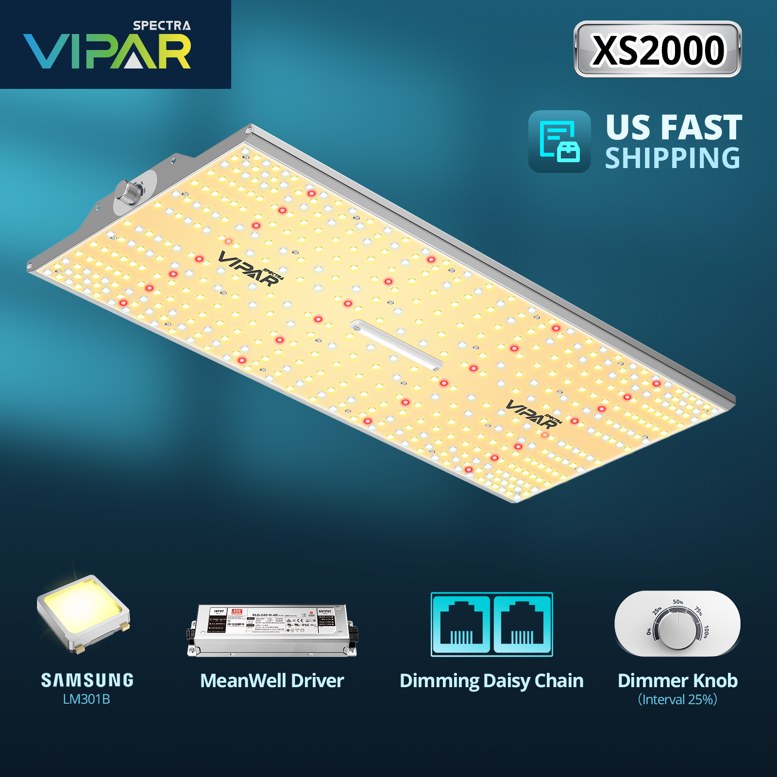2024 Newest VIPARSPECTRA XS2000 Led Grow Light Full Spectrum Indoor Veg Flower