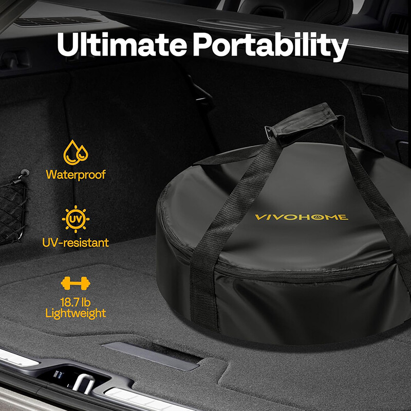 Portable Propane Outdoor Gas Fire Pit W/ Cover & Carry Kit 20-Inch 58,000 BTU