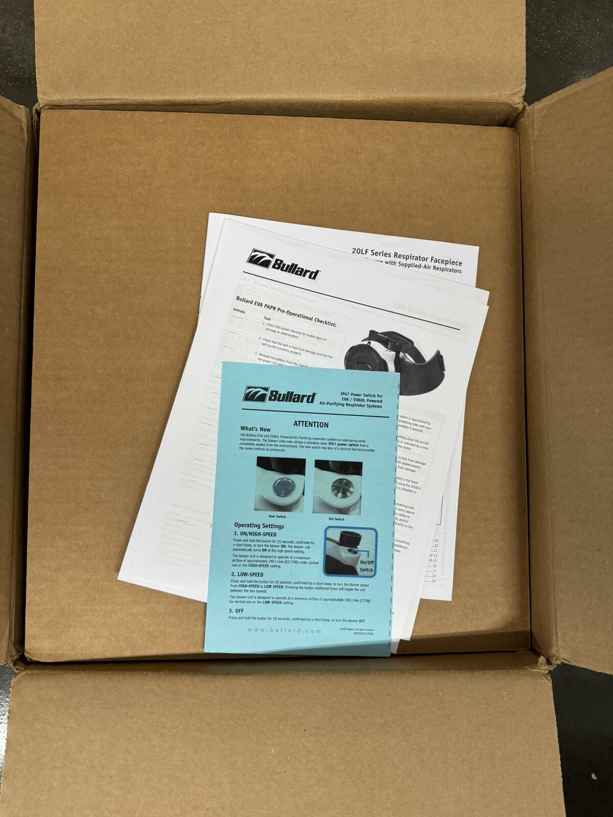 Bullard PAPR EVA20LFL with Powered Respirator And Blower Good Battery Charger