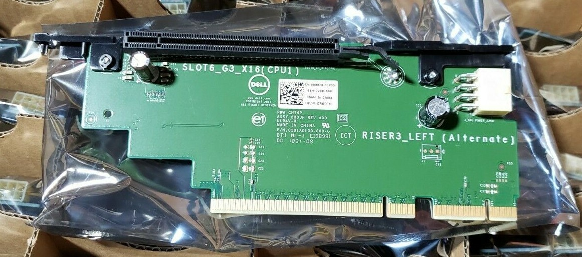 New DELL PowerEdge R730 R730xd PCIe x16 SLOT 6 RISER 3 LEFT 800JH CARD GPU