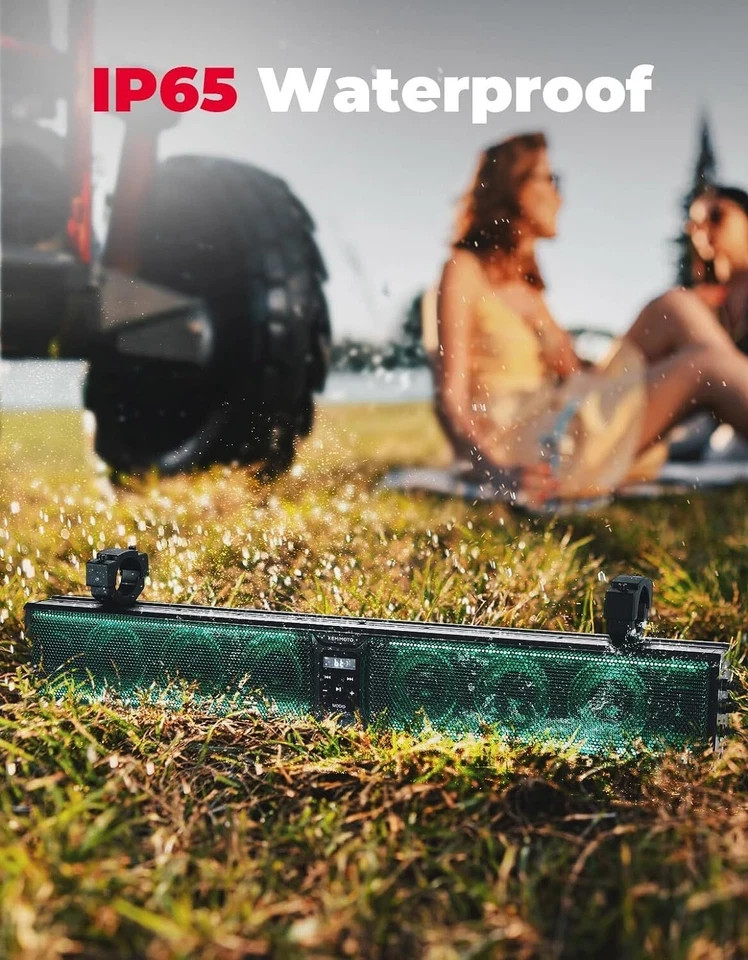 KEMIMOTO 16IN Universal RGB ATV UTV Sound Bar Speaker Marine Soundbar