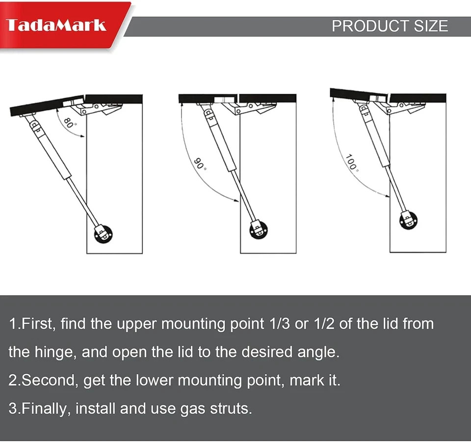 2pc 17" 100lb Gas Struts with Brackets for RV Bed Heavy Duty Lid Hatch C16-10171