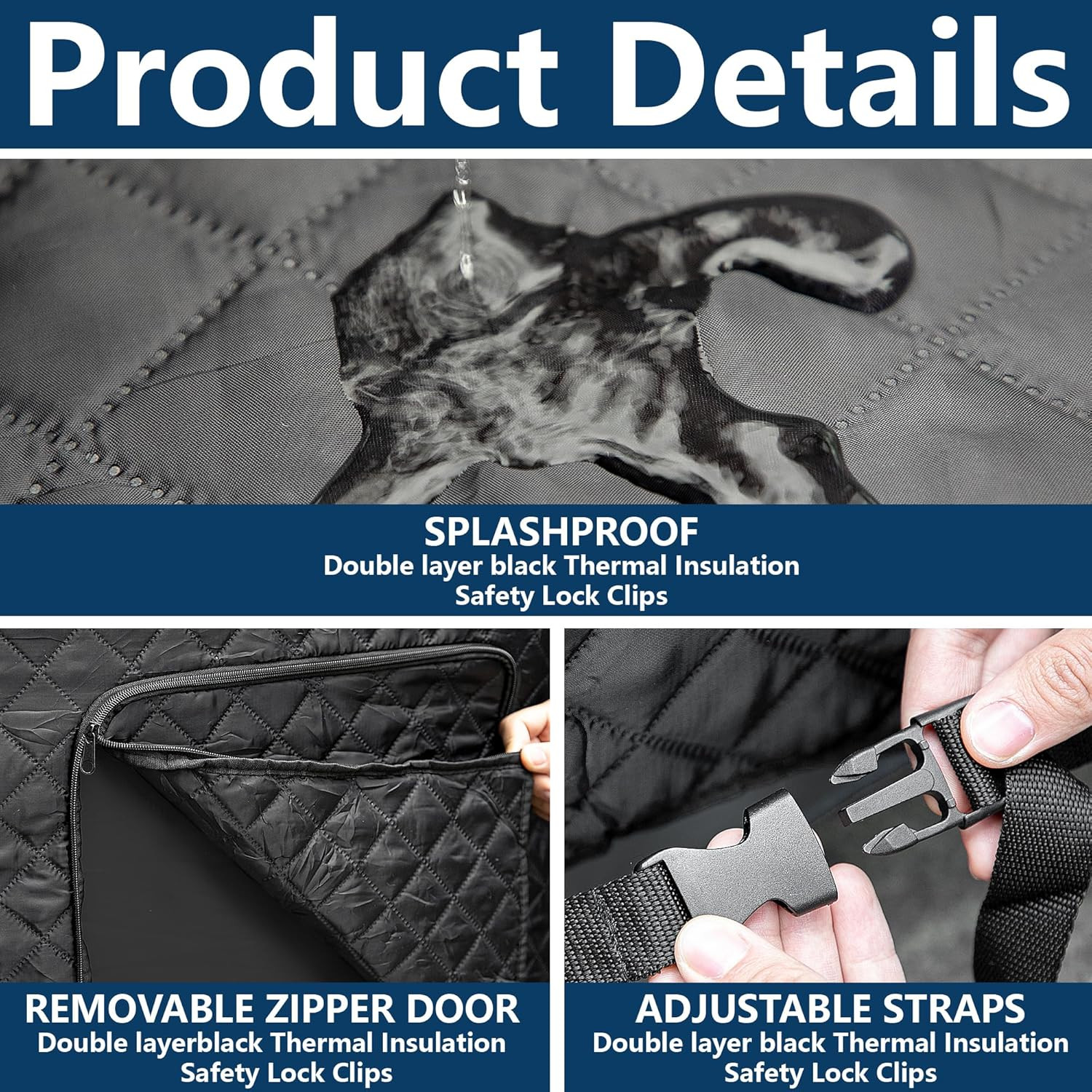 72''X27'' Square Insulated Inflatable Hot Tub Thermal Cover, Energy Efficient Ho