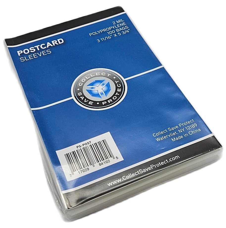 (100-Pack) CSP Standard Size Postcard Sleeves Archival Quality 2 Mil Poly