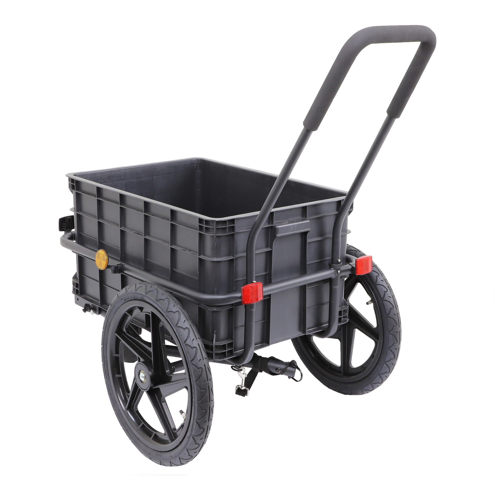 Xspec 2-in-1 Bike Cargo Trailer Pushcart with Tow Hitch and Removable Handlebar