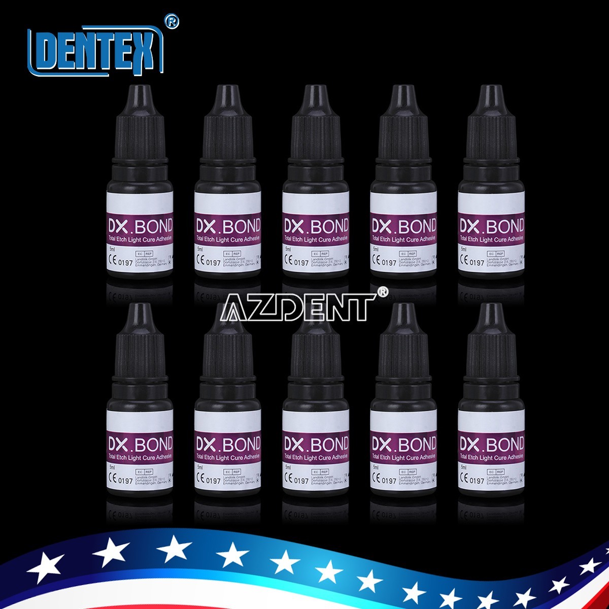 2X DENTEX Dental Light Cure Dentin Enamel Bonding Resin Adhesive ONE STEP 5 ML