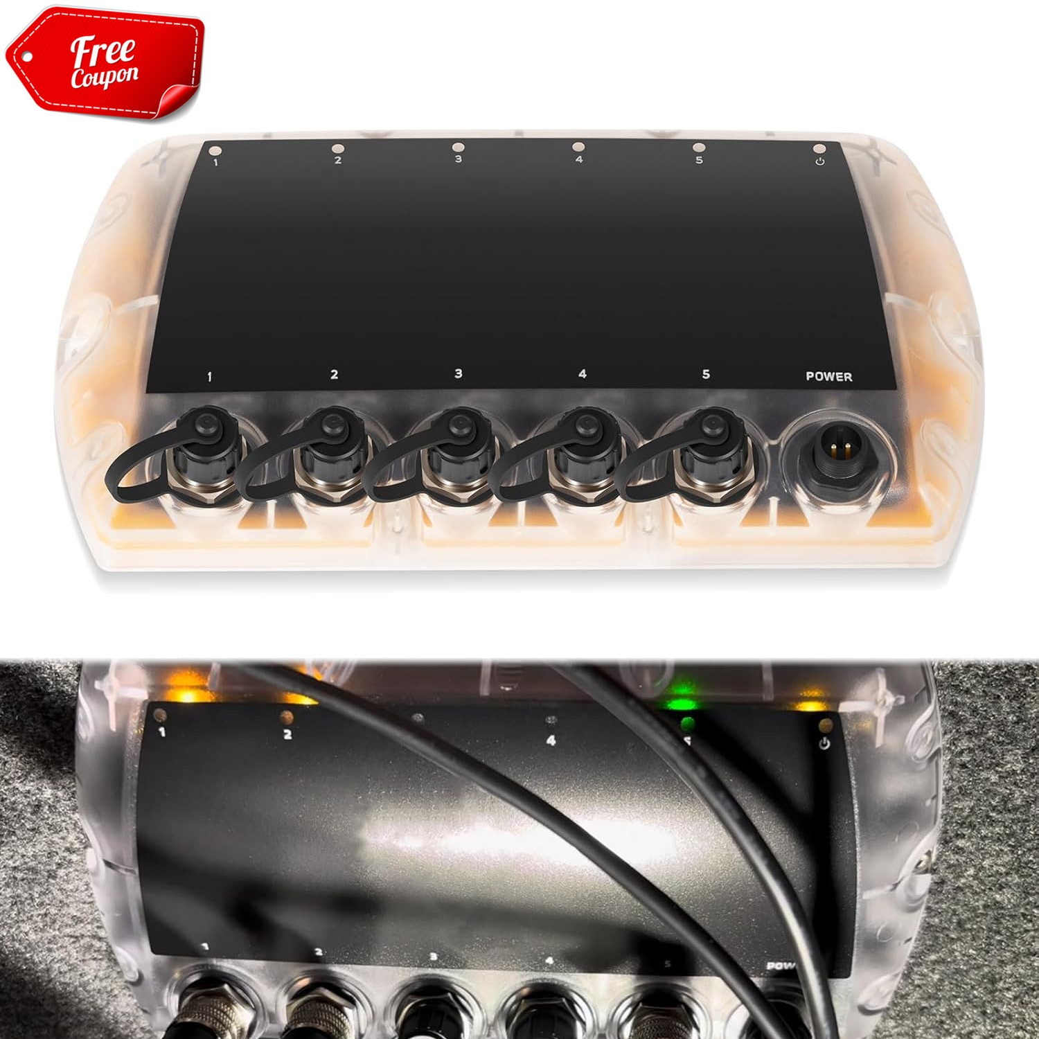 411850-1 5 Port Ethernet Switch for Humminbird AS ETH 5PGL, APEX, SOLIX, Helix