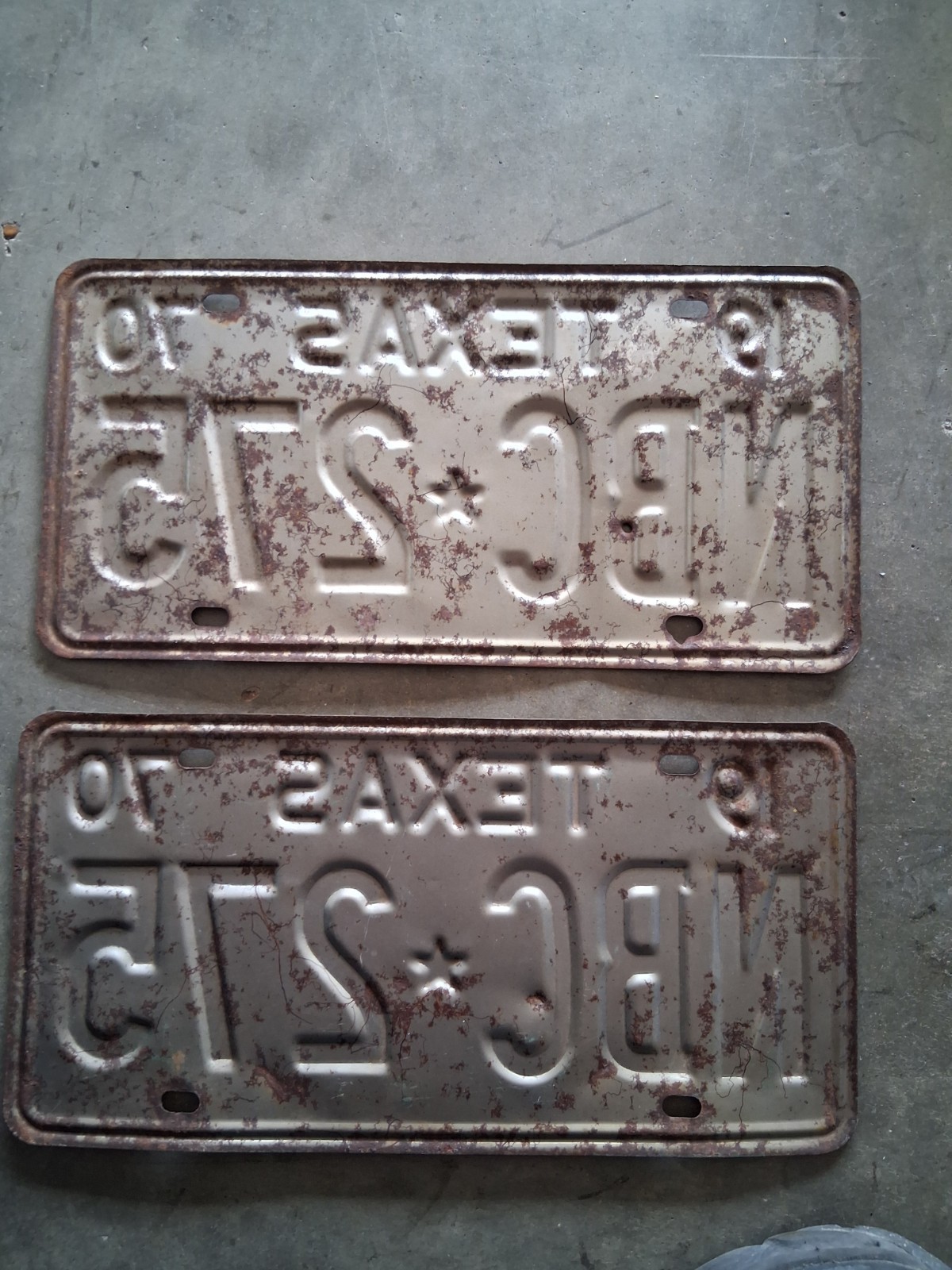 1970 Vintage Texas Licence Plates