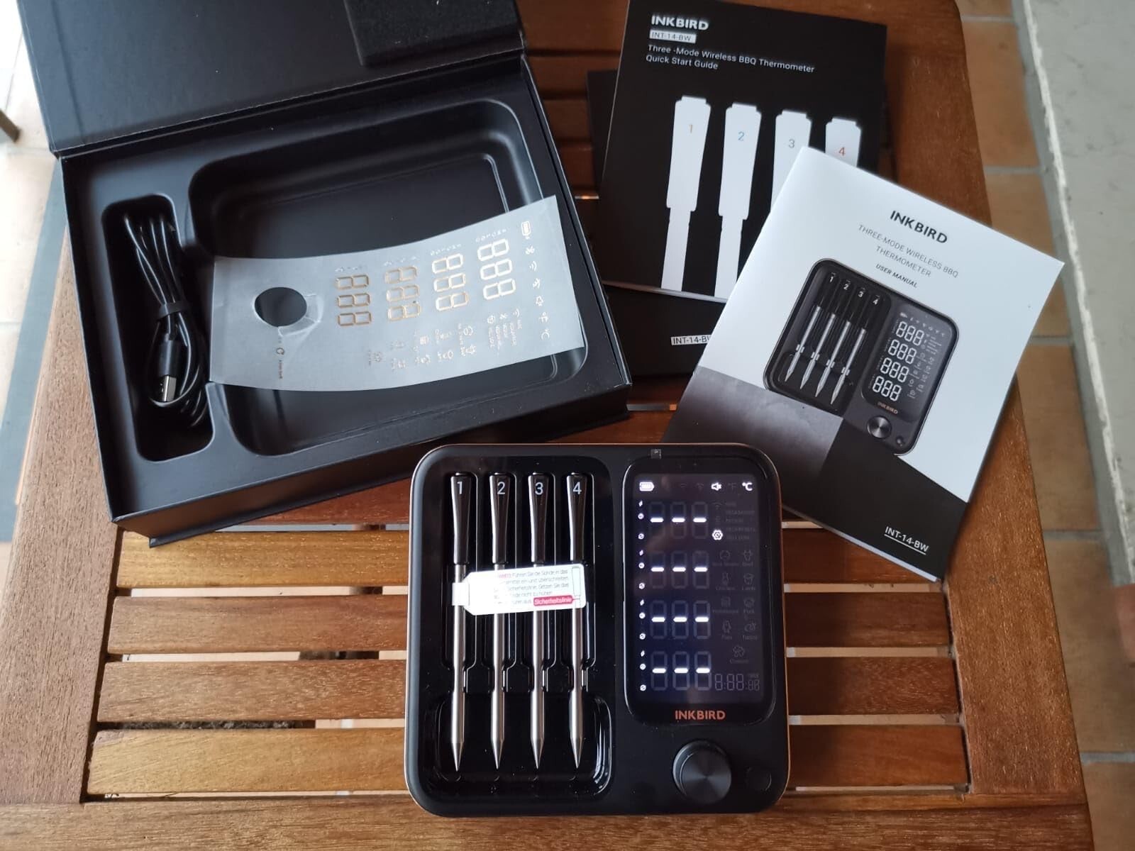 4-Probe Wireless Meat Thermometer Three-Mode WiFi Bluetooth Pre-alarm/Timer BBQ