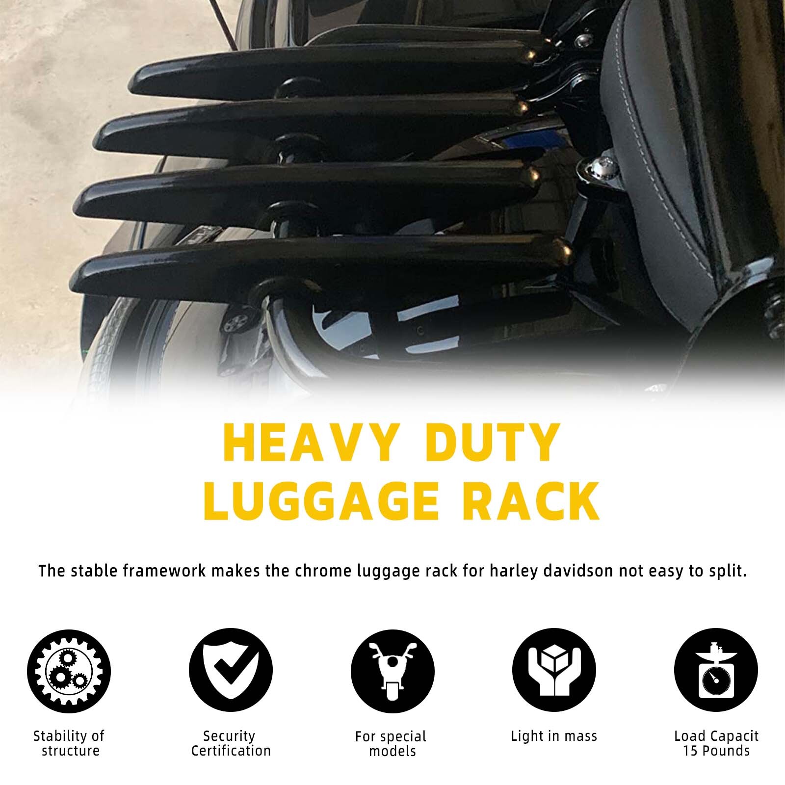 22" Sissy Bar Backrest & Stealth Luggage Rack For Harley Street Road Glide King