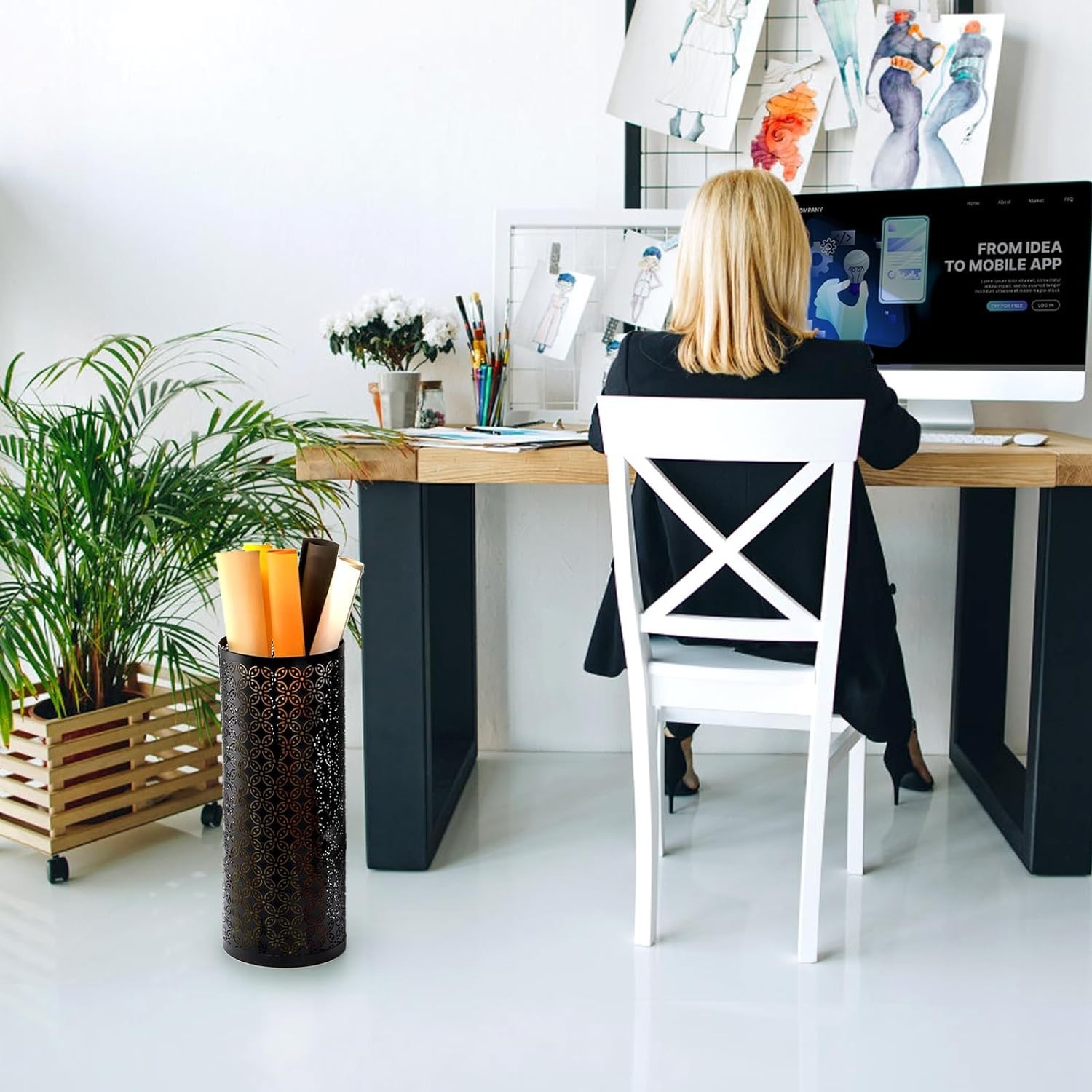 Versatile Free Standing Umbrella Stand - Perfect for Canes and Walking Sticks