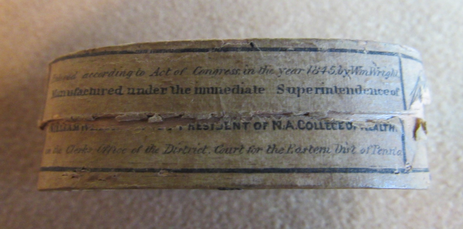 Civil War Wood Box Quack Pills Wrights Indian Vegetable Medicine 1860s