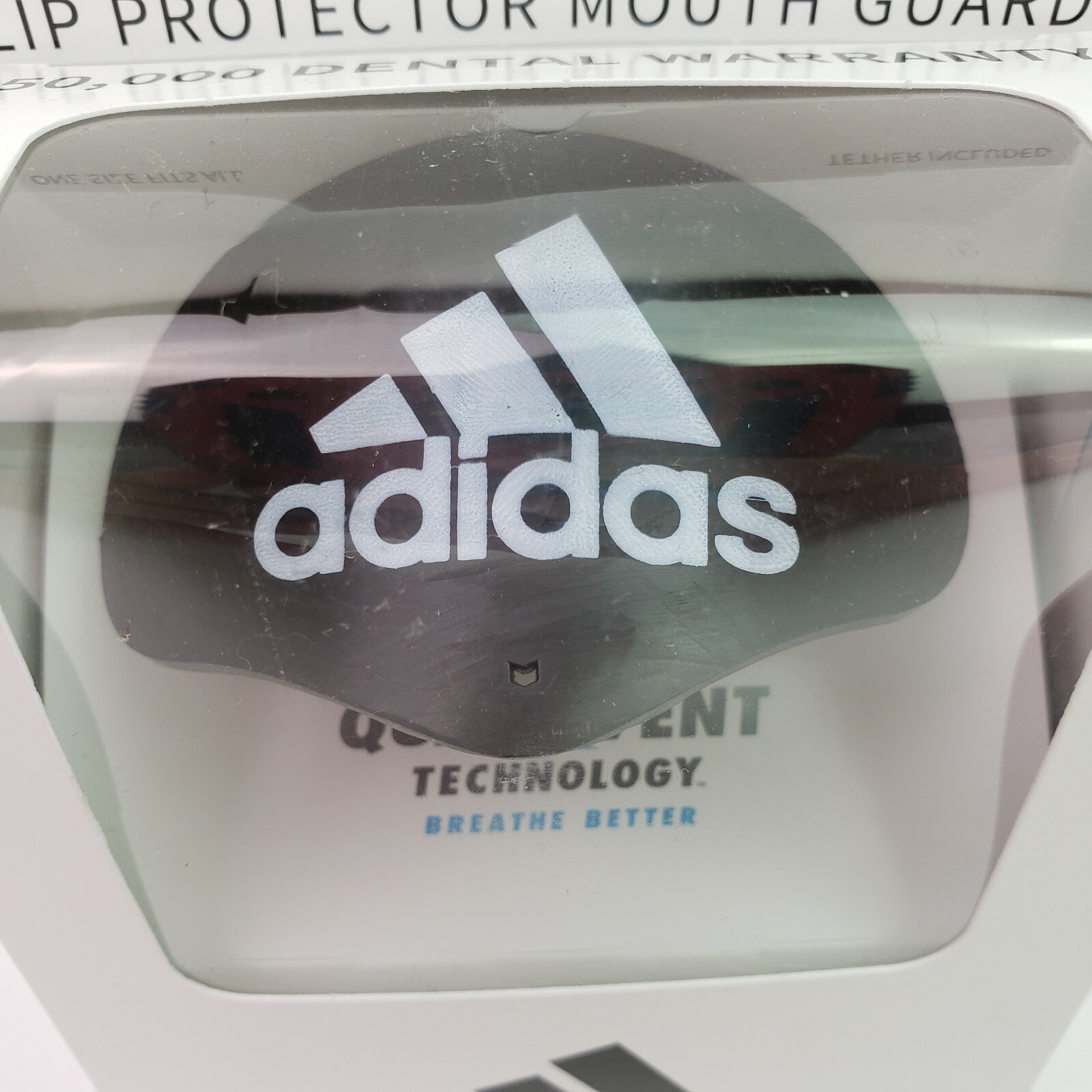 Adidas Quad Vent Technology Black Lip Protector Mouth Guard One Size Fits All