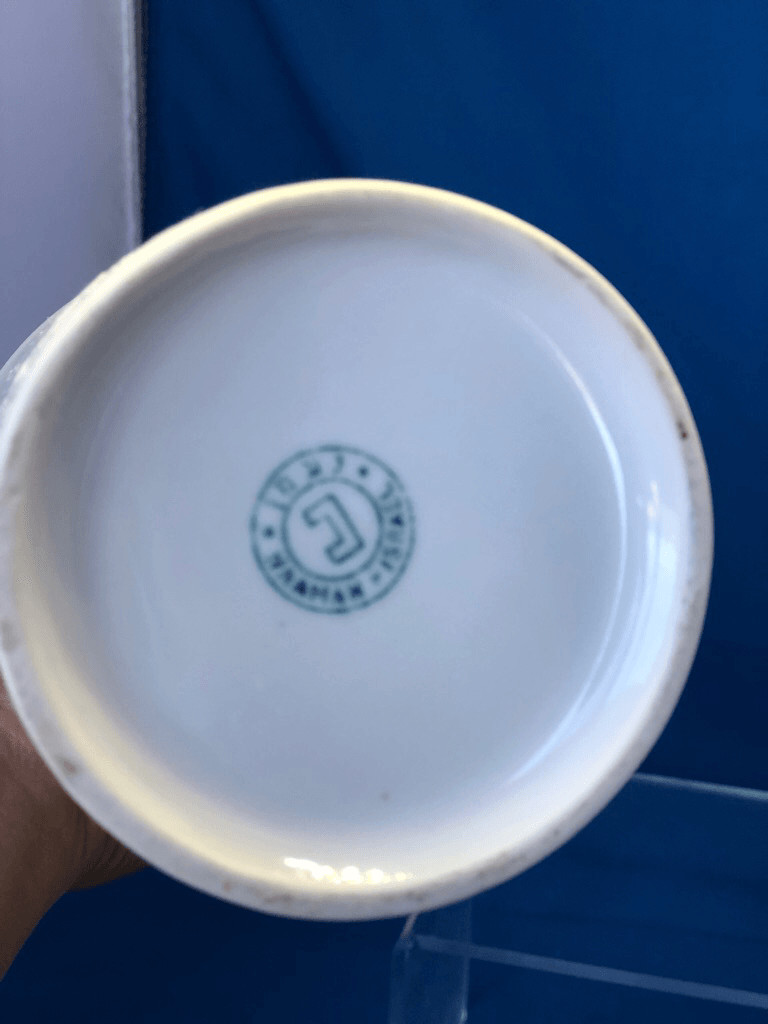 Vintage Naaman Israel Porcelain Grapes Decanter Pitcher & 5 Cups 6pc