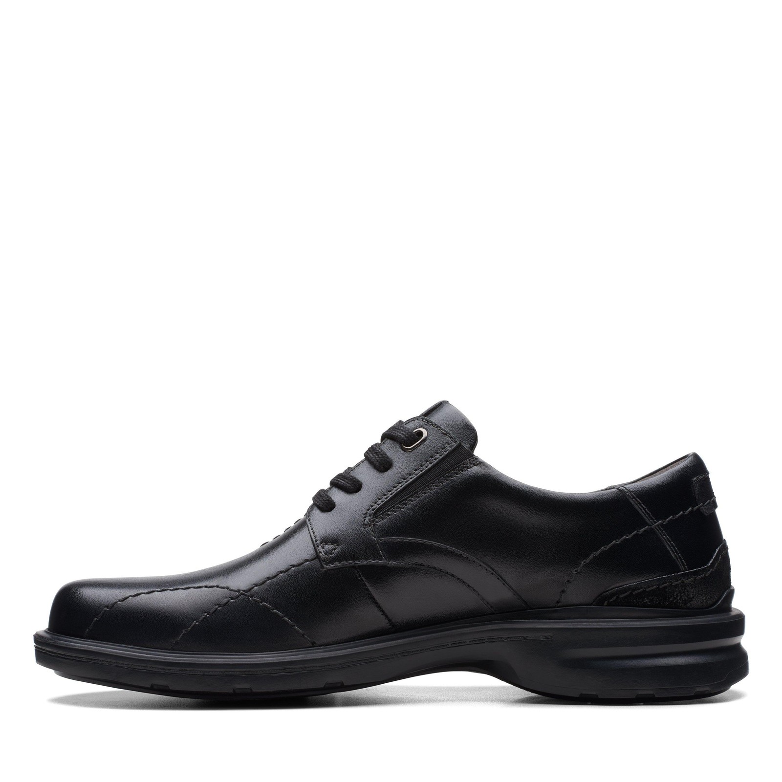 Clarks Mens Gessler Lace Black Leather Dress Casual,Casual Shoes