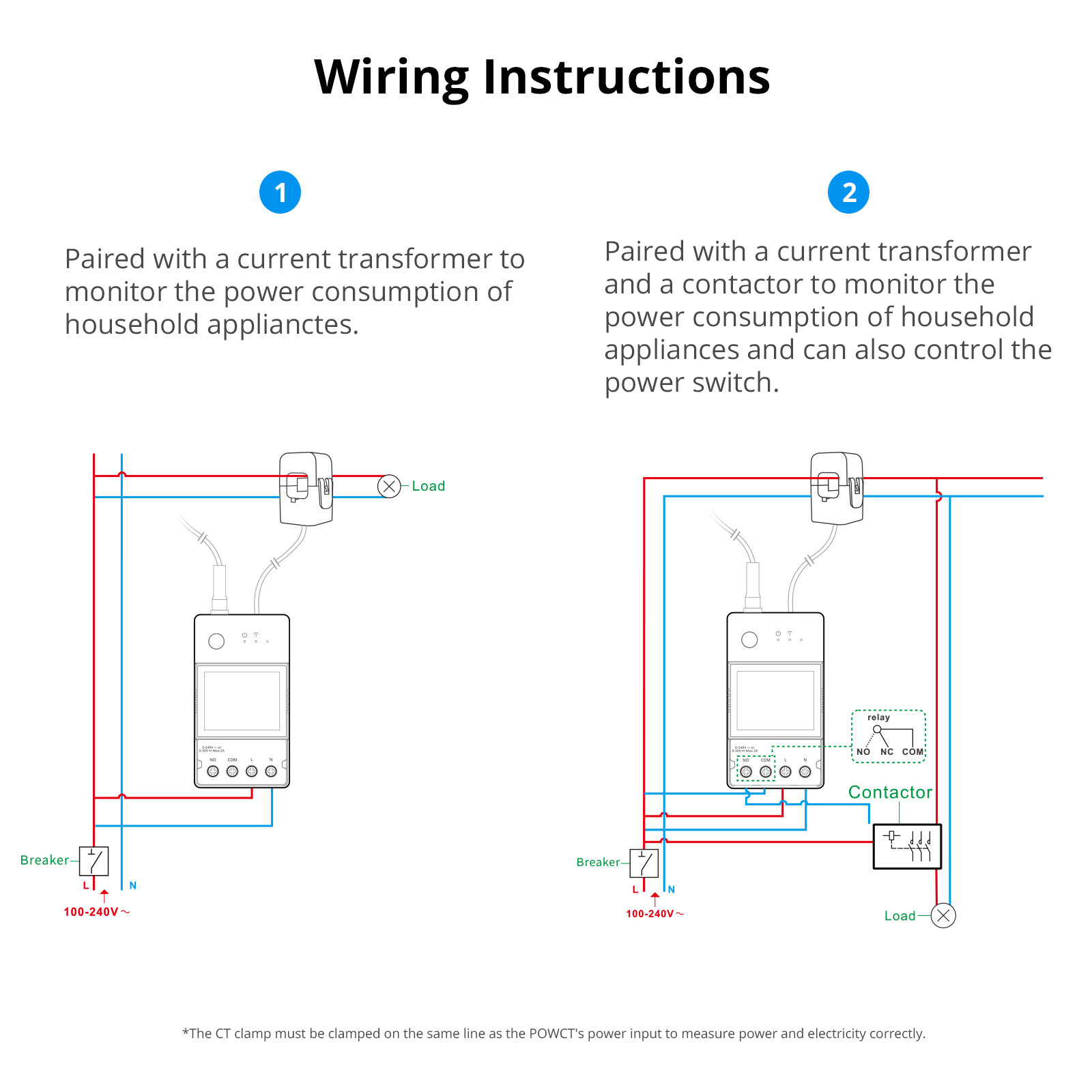 SONOFF POW Ring 100A Max WiFi Smart Power Meter Switch ESP32 Chip Energy Monitor