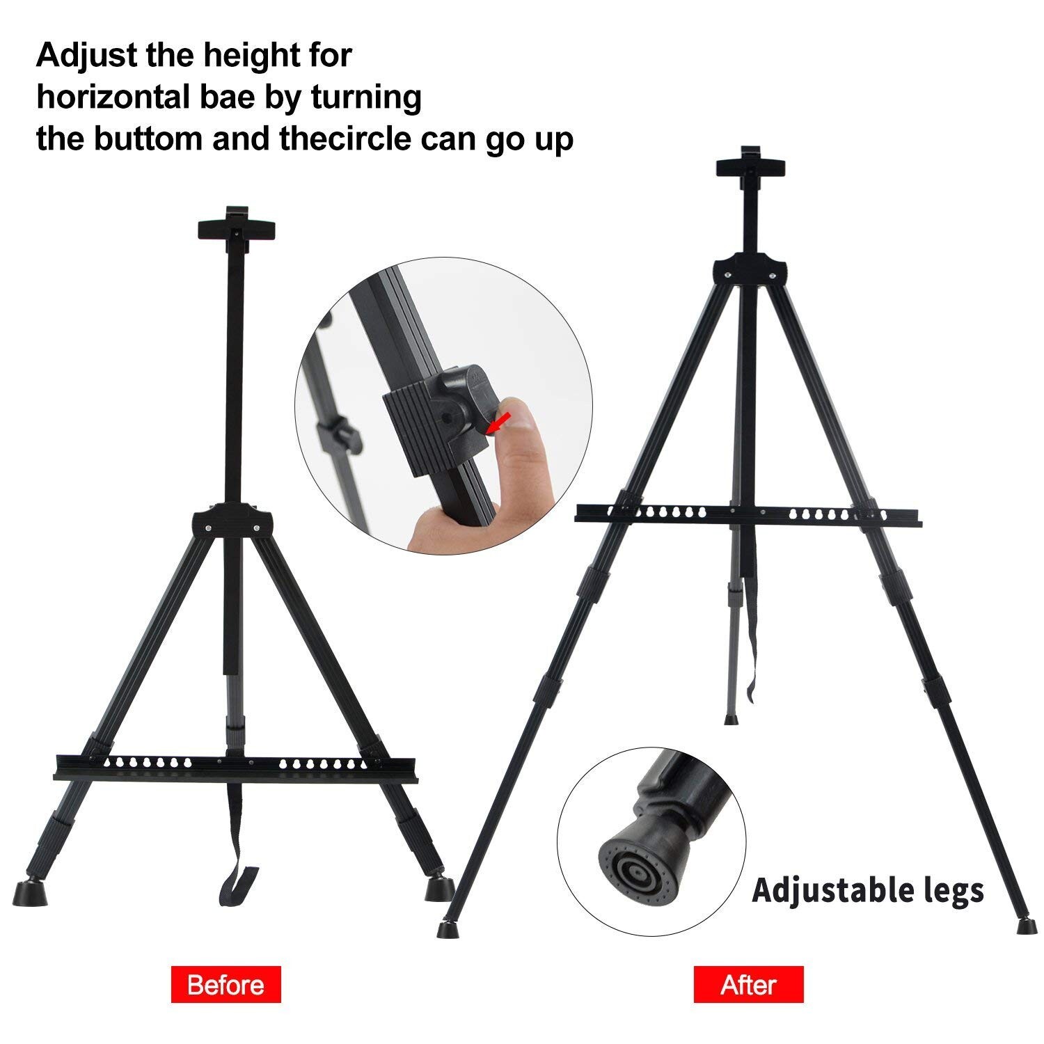 64" Portable Tripod Artist Sketch Paint Easel Drawing Stand w/Bag Free Ship US