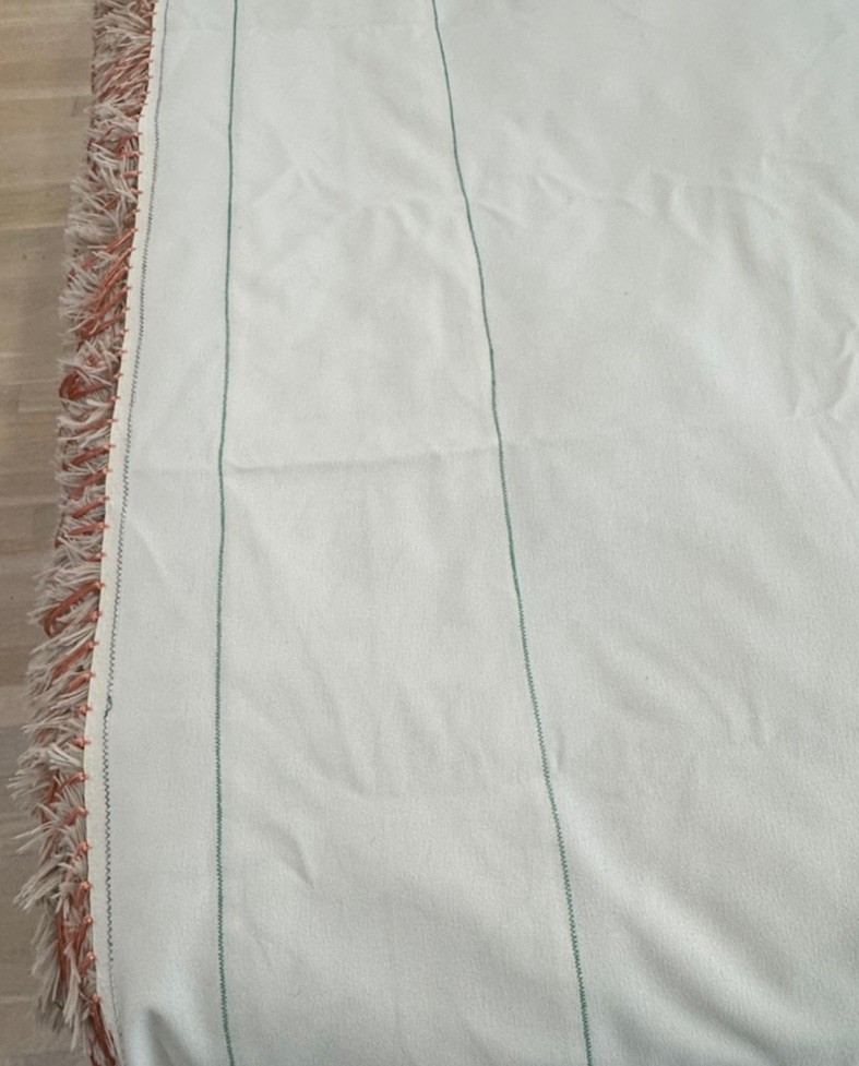 Native American Dance Shawl Knotted Fringe Orange,Brown,Green Ribbon 60x61