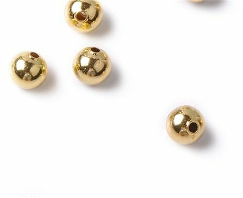 50Pcs NEW AUTHENTIC 14K Yellow Gold Bead Perfect 3mm Lucky Loose Beads For DIY
