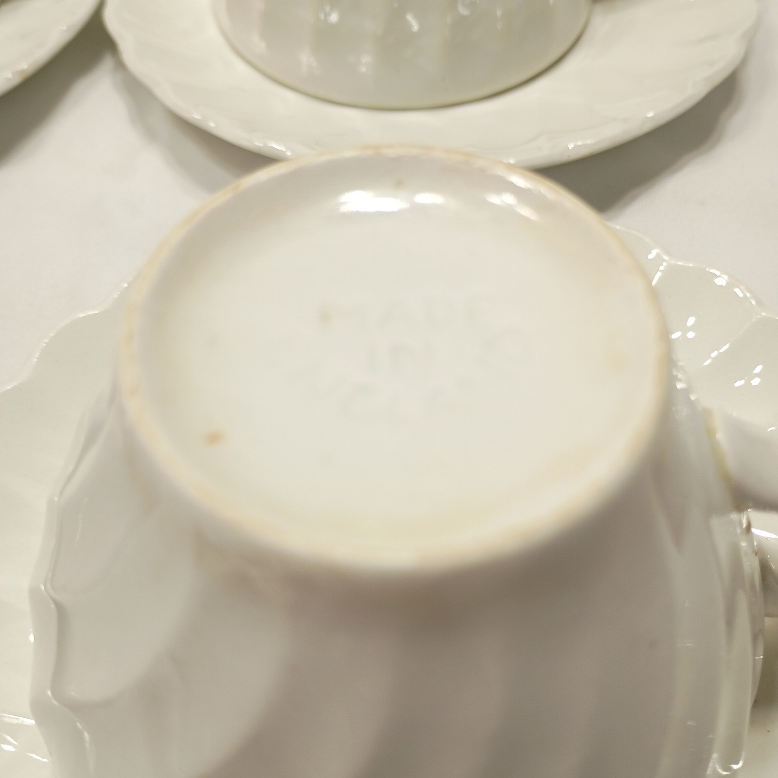 Johnson Bros Snow White Regency tea cups & saucers set of 10